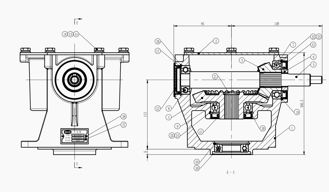 agricultural grain unloading gearbox