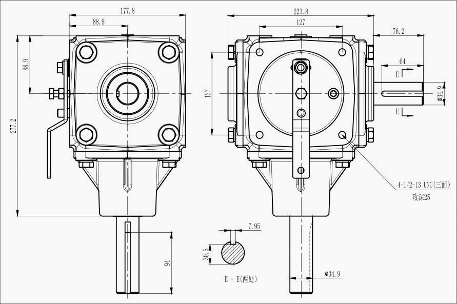 Grain transportation gearbox