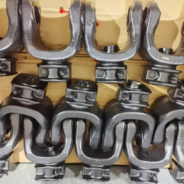 80HP Double Pin Hot Sale End Yokes for PTO Shaft Forged Splined Yoke