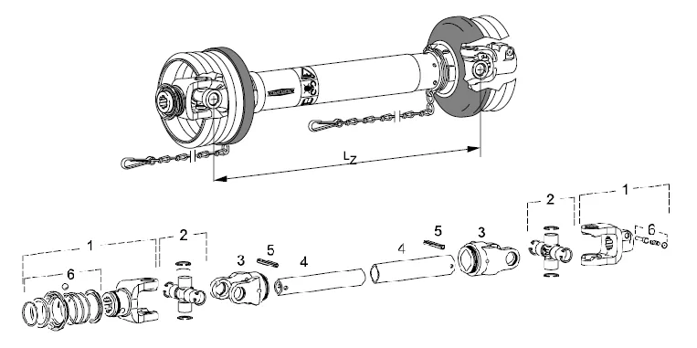 PTO Shaft for Woods BrushBull Rotary Mowers