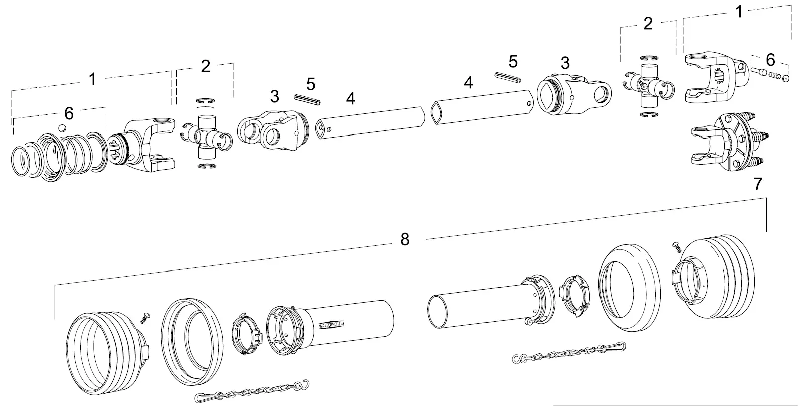 W 200E PTO Drive Shaft Parts