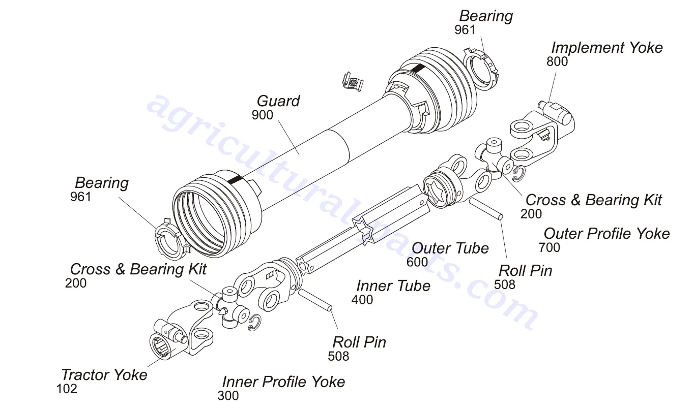 Walterscheid W 2600 PTO Drive Shaft Parts