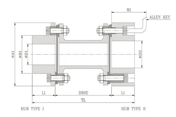 Flexible Disc Coupling Dimensions