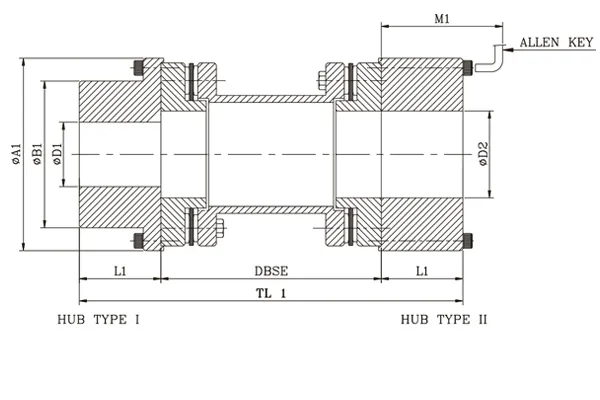 Flexible Disc Coupling Dimensions