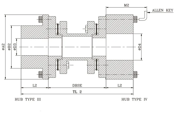 Flexible Disc Coupling Dimensions