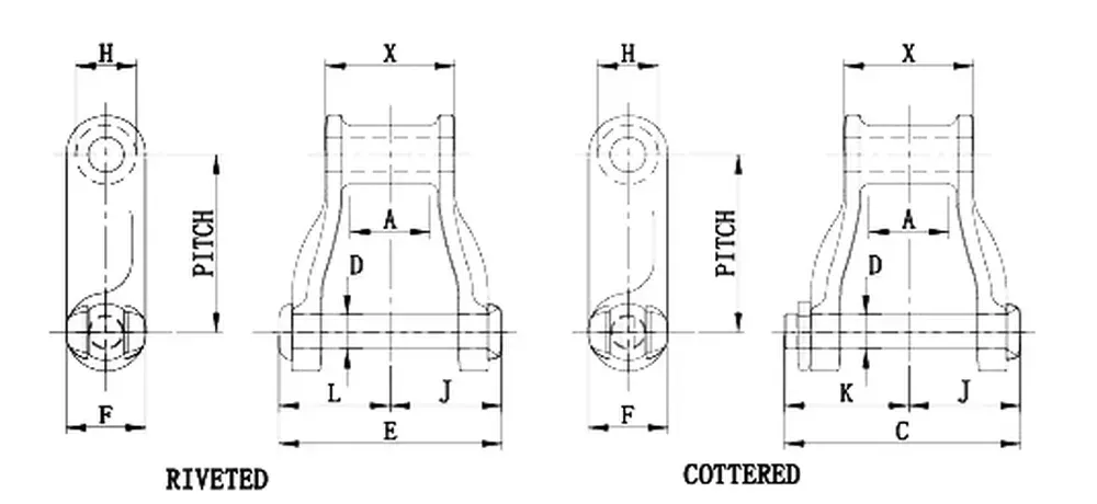 H Class Mill Chain Dimensions