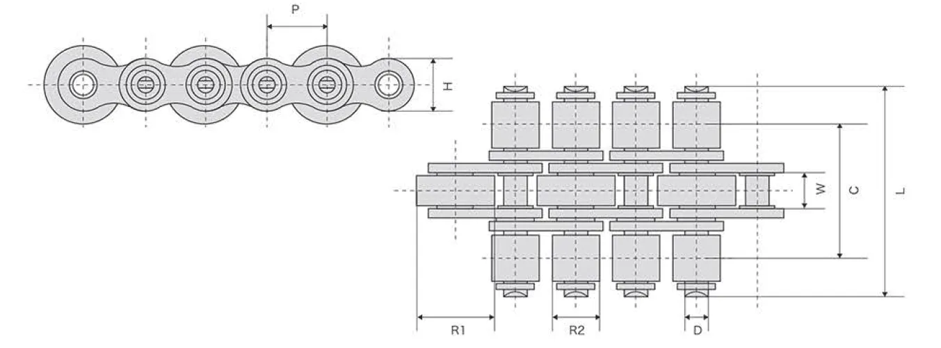 Stainless Steel Conveyor Chain with Large Rollers
