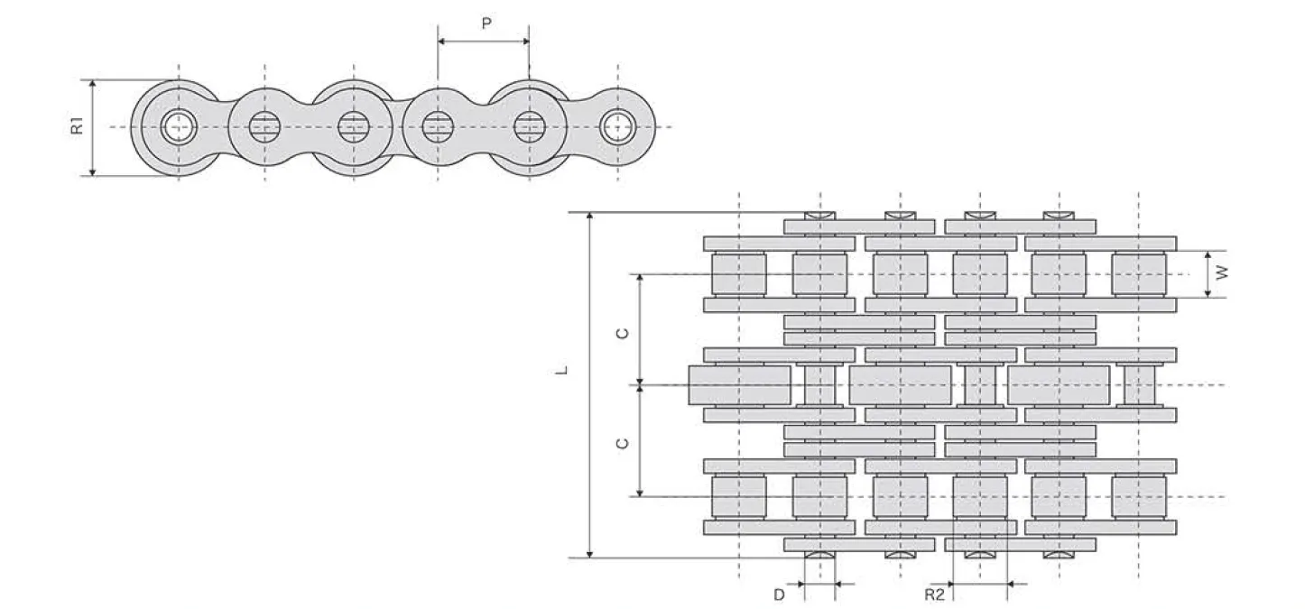 Stainless Steel Conveyor Chain with Large Rollers