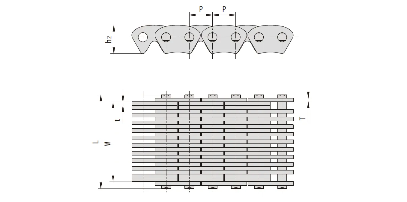 Stainless Steel Silent Chain Dimensions