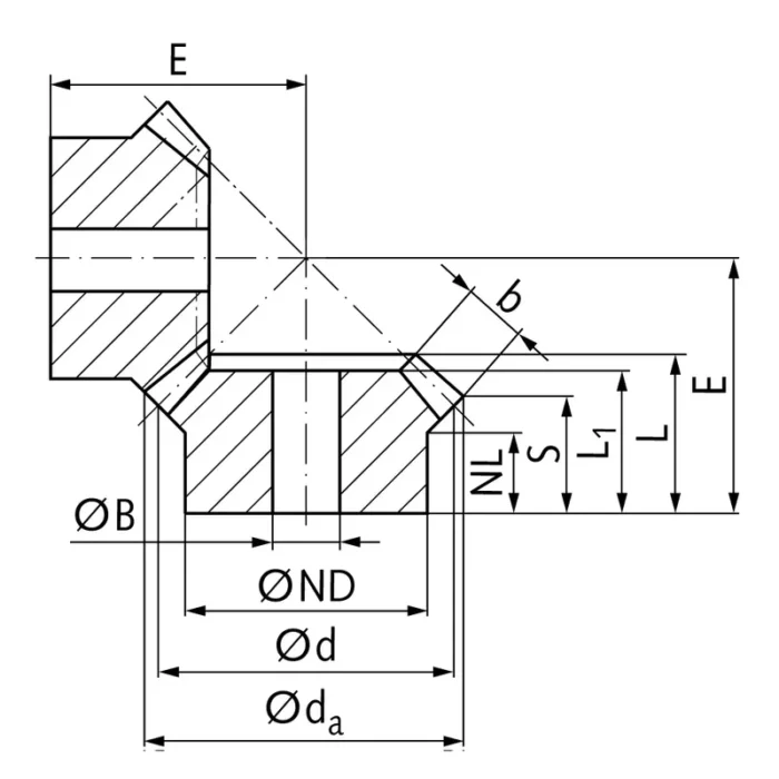 Brass Bevel Gear Dimensions
