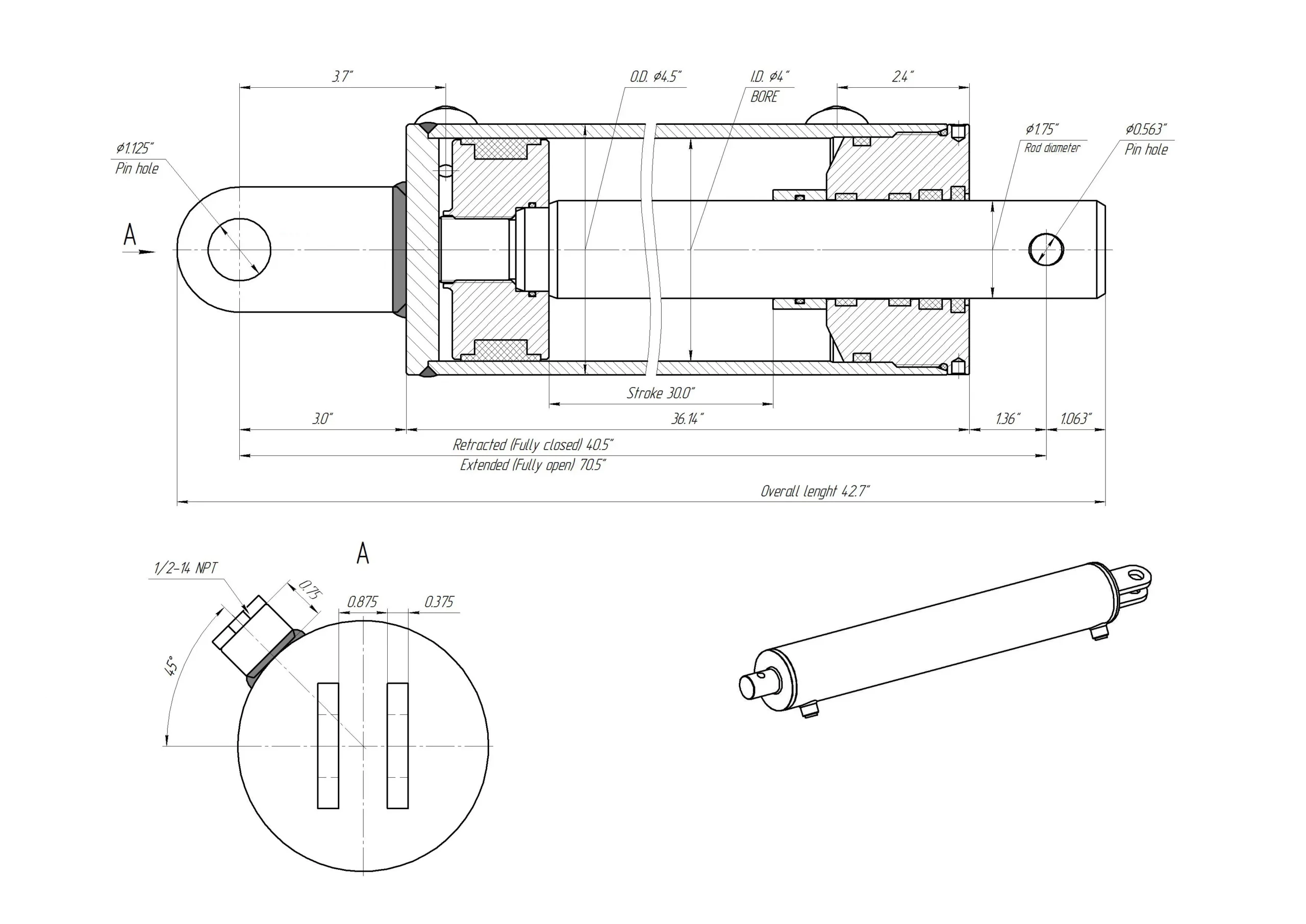 Log Splitter Hydraulic Cylinder Dimensions