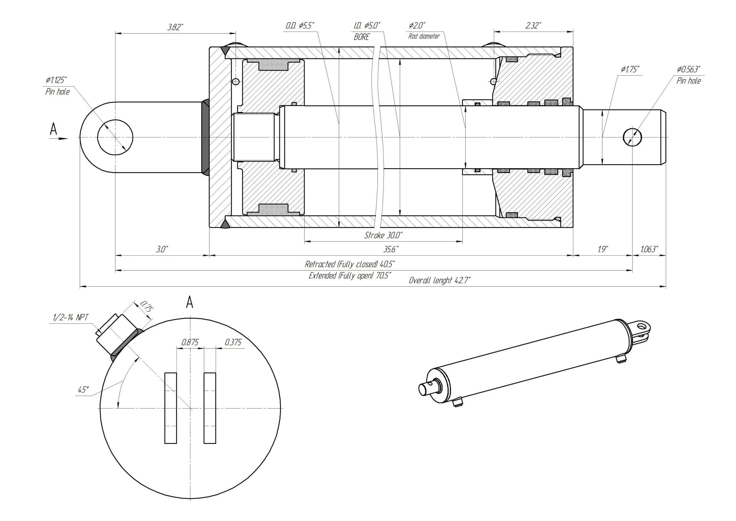 Log Splitter Hydraulic Cylinder Dimensions