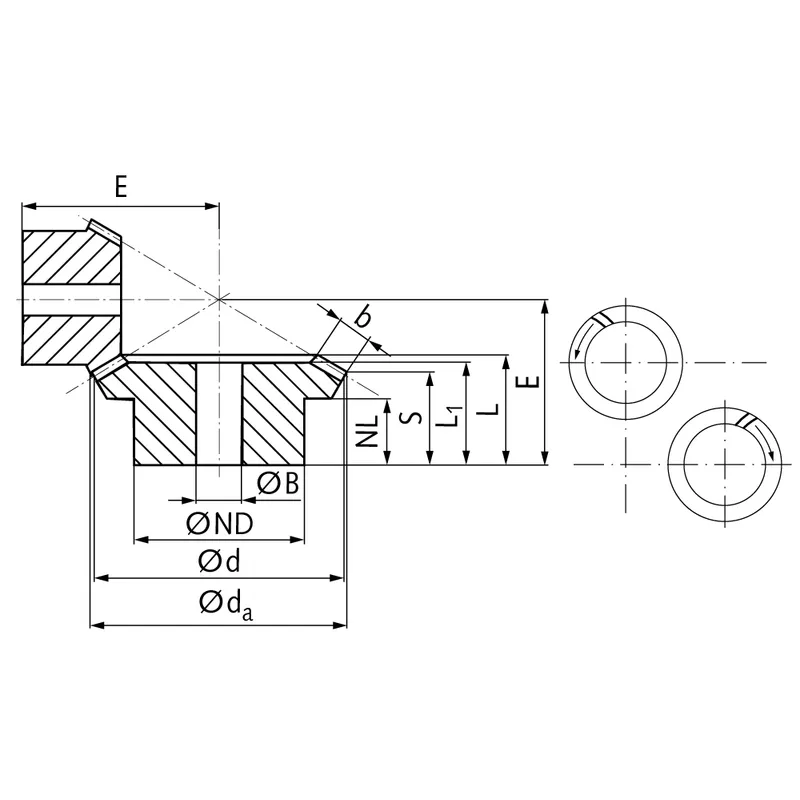 Steel Spiral Bevel Gear Dimensions