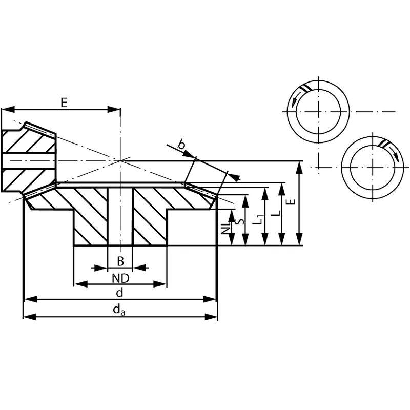 Steel Spiral Bevel Gear Dimensions
