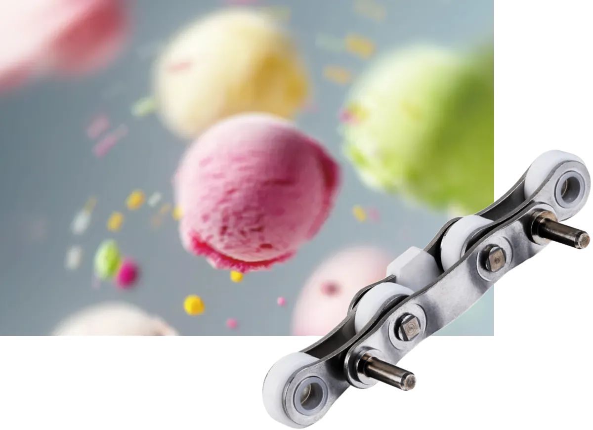 Stainless Steel Freezing Tunnel Chain for Ice Cream Production
